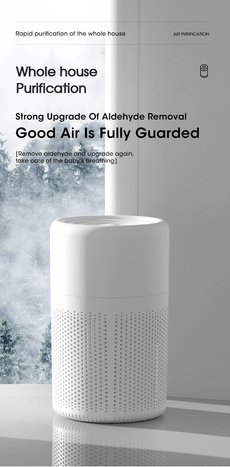 Portable Air Purifier Usb Powered for Car and Desk with Blue Ion Odor Neutralizing Diffuser for Fresh Air