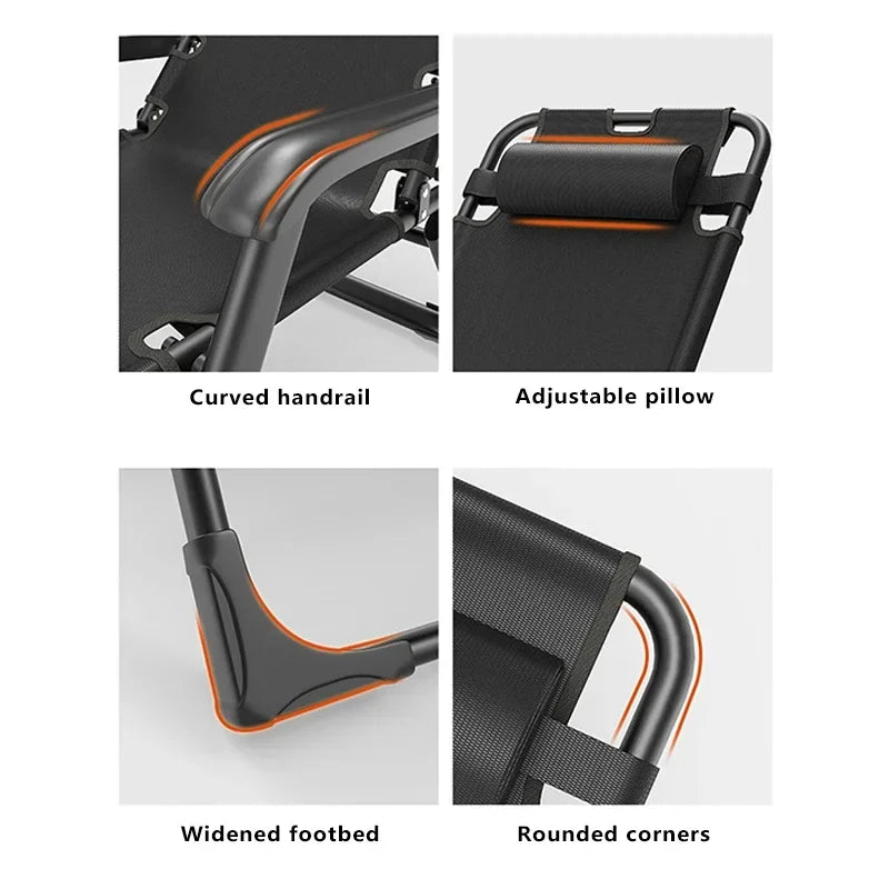 Portable office and household folding bed Ultra light height adjustable outdoor Camp bed Beach march recliner