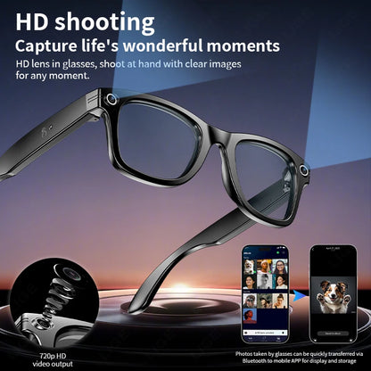 Smart Glasses  Recording Videos AI Photo Recognition Answer Translation 260mAh Large Battery IP65 Waterproof Bluetooth Glasses