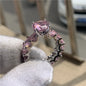 Geometric Engagement Ring With Zircon Centerpiece In Sterling Silver
