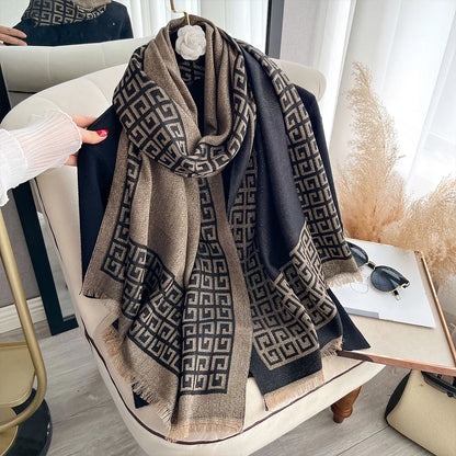 Sun-Protective Hijab Scarf with Golden Thread Accents for Styling
