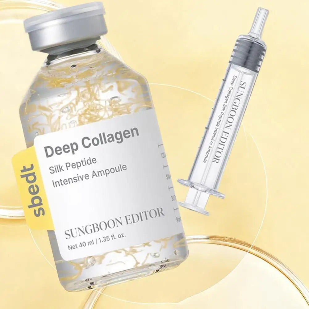 Korean Skincare Kit Featuring Deep Collagen Silk Peptide Ampoule And Power Boosting Cream In Serum For Brightening