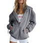 Women's Hoodie With Zip Front Long Sleeves for casual wear