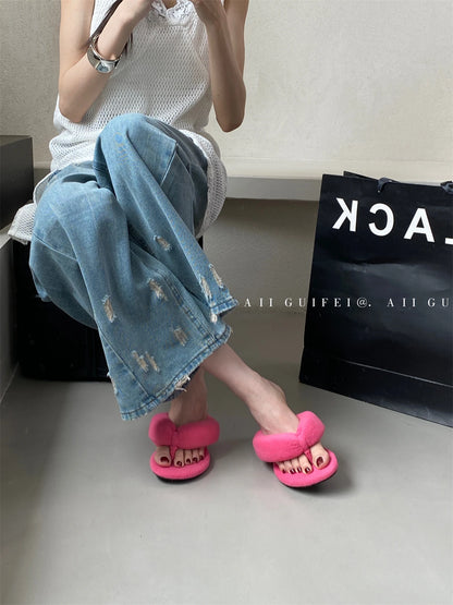 Bailamos 2025 Summer Women Slipper Fashion Narrow Band Ladies Slip On Flip Flop Low Wedge Heel Outdoor Dress Slides Mujer