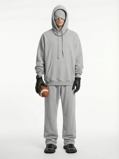 Unisex Cotton Blend Fleece Hoodie And Pants Set With Relaxed Fit And Soft Texture