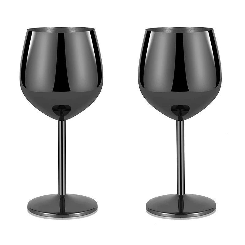 500ml Stainless Steel Wine Glass Goblet Sets Durable Metal Cup for Red Wine Champagne Bar Party Kitchen Goblets Drinking Utensils