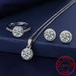 Sparkling Lab Diamond Necklace and Earrings Set in Sterling Silver