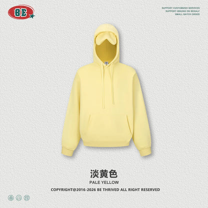 Unisex Fleece Hoodie with sleepy eye mask for travel