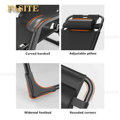 Portable office and household folding bed Ultra light height adjustable outdoor Camp bed Beach march recliner