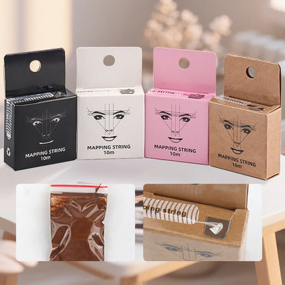 Women’s Eyebrow Tattoo Thread Marker with Cotton Ruler for Mapping Lines
