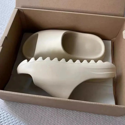 Men's thick-sole platform slides with cushioned footbed