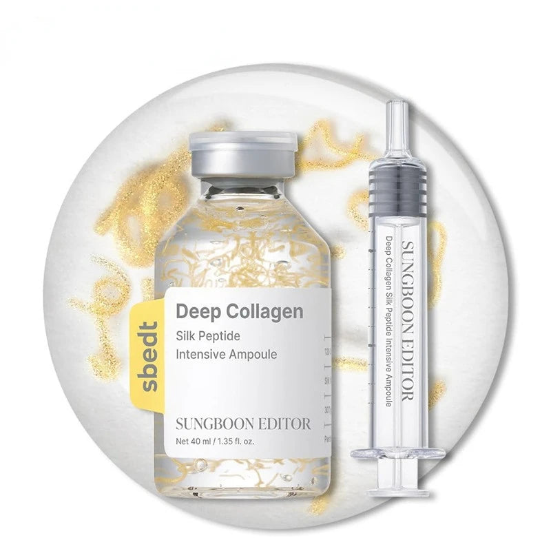 Korean Skincare Kit Featuring Deep Collagen Silk Peptide Ampoule And Power Boosting Cream In Serum For Brightening