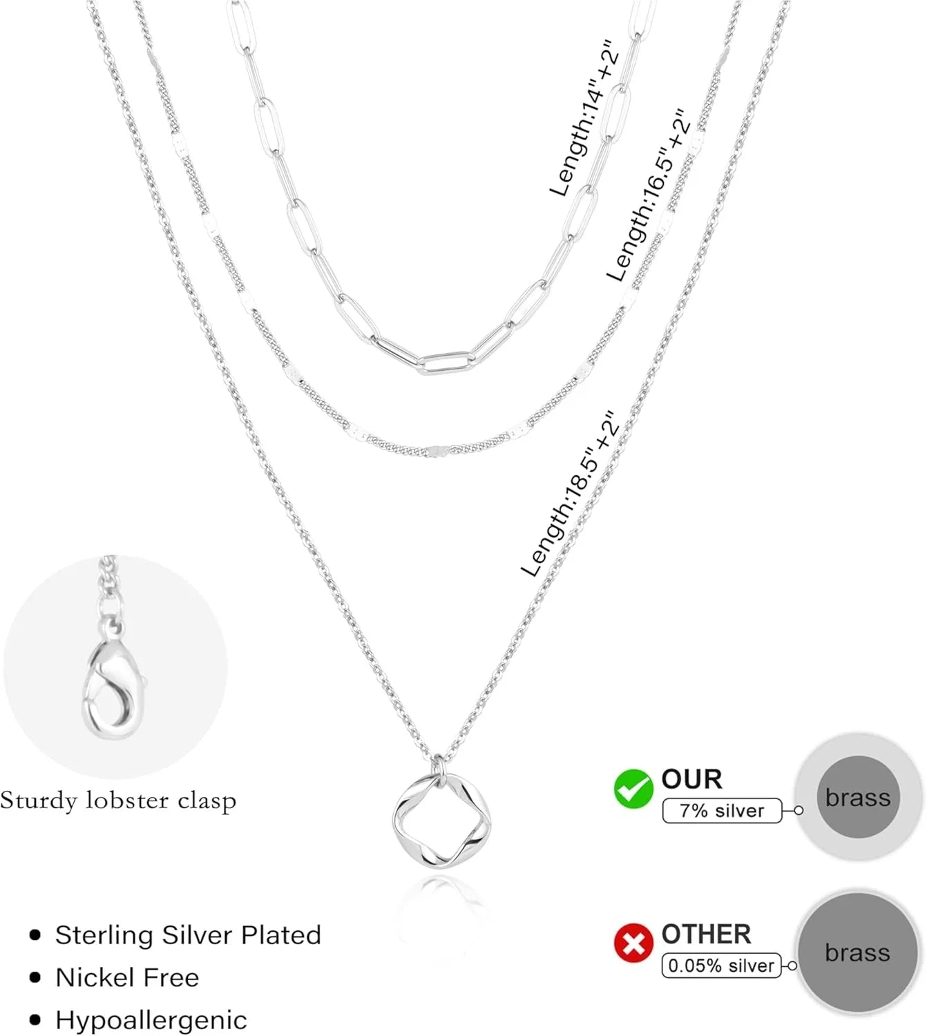 Layered Gold Necklaces Set - 14K Gold Plated Stackable Chain Choker Necklace