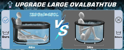 2026 Foldable Ice Bath Tub – Portable Cold Plunge Tub for Home & Outdoor Cold Therapy, Oval Spa-Style Relaxation