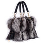 2026 Luxury Real Fox Fur Bag Winter Women Handbag Designer Luxury Bag Evening Party Bags Leather High Quality Shoulder Bag Natural Fur Bag