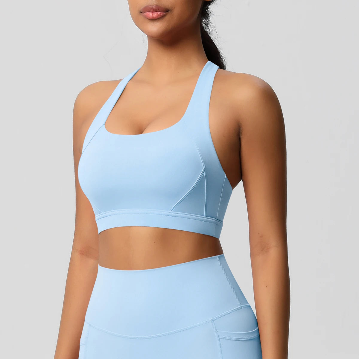 Women’s Yoga Bra Crop Top Nylon Elastane Supportive Sling Back