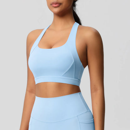 Women’s Yoga Bra Crop Top Nylon Elastane Supportive Sling Back