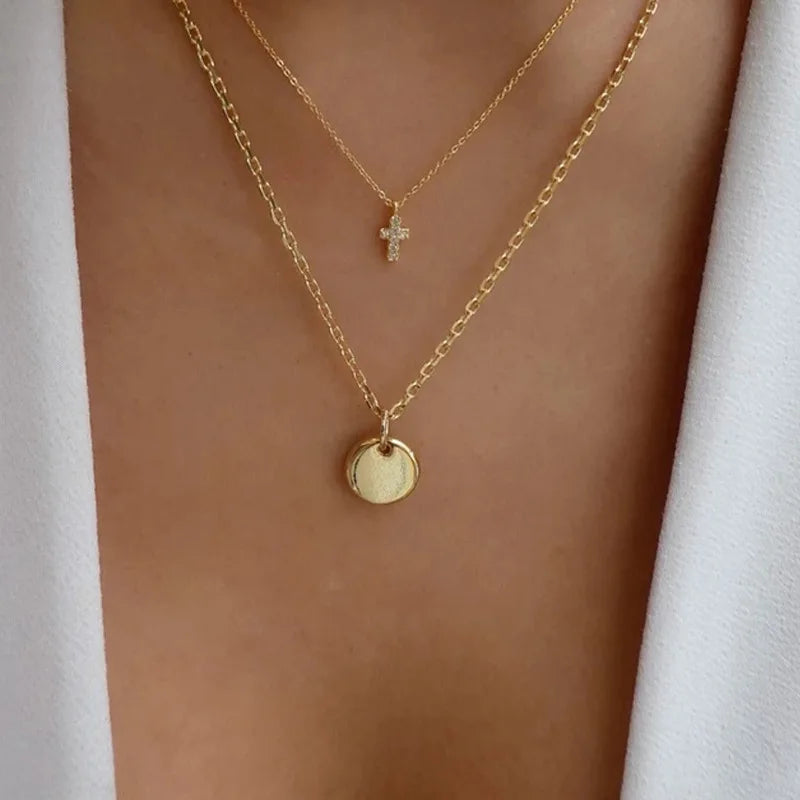 Layered Heart Pendant Necklace with Crystal Bead Detailing for Everyday Sparkle and Delicate Shine