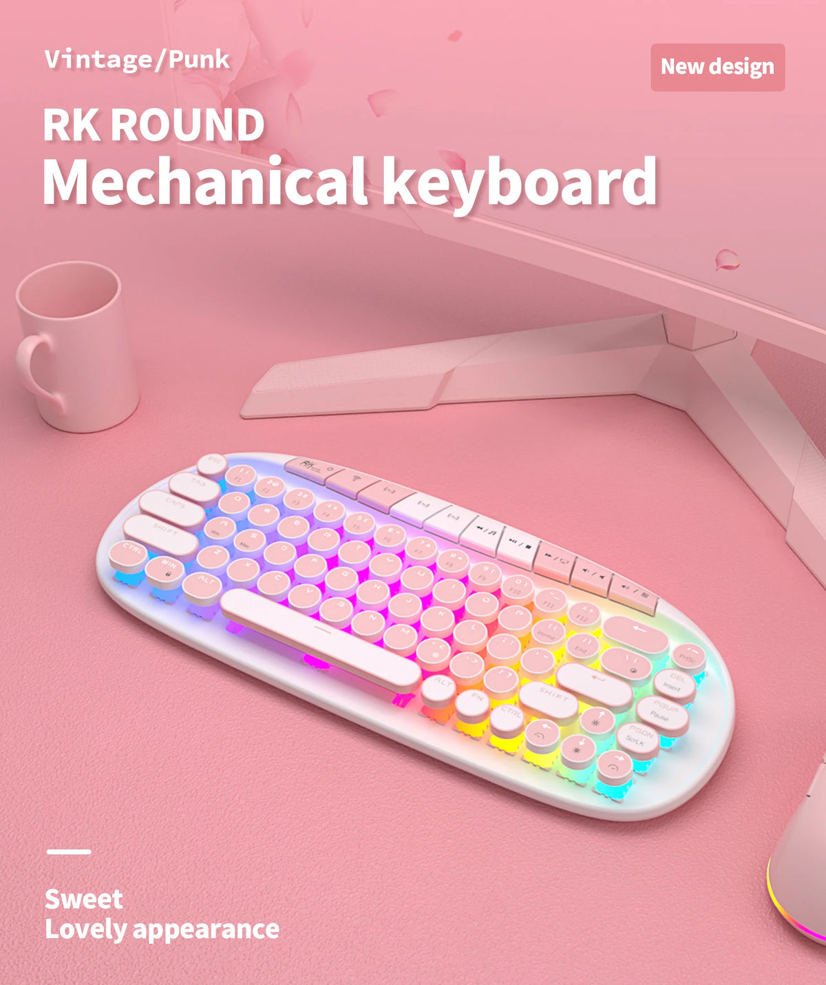 Wireless mechanical keyboard with RGB backlighting