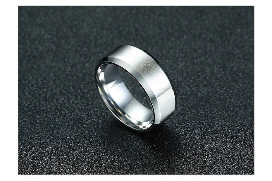 Bold Ring for Men with Stainless Steel Horus Cross Rhodium Plated 8mm