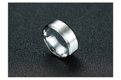 Bold Ring for Men with Stainless Steel Horus Cross Rhodium Plated 8mm