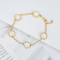 Silver Plated Rose Gold Clover Bracelet - Luxurious High Quality Jewelry for Women
