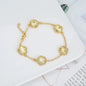 Silver Plated Rose Gold Clover Bracelet - Luxurious High Quality Jewelry for Women