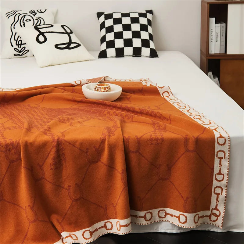 Acrylic Blanket Striped With Soft Texture Ultra Soft Knit Lightweight Construction