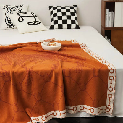 Acrylic Blanket Striped With Soft Texture Ultra Soft Knit Lightweight Construction