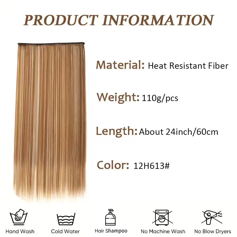 Natural-Looking Clip-In Hair Extensions with Five-Clip Weft for Volume