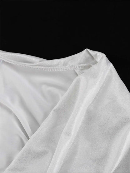 Classic Dress White Maxi Knit Silhouette for Sculpting Evening Wear