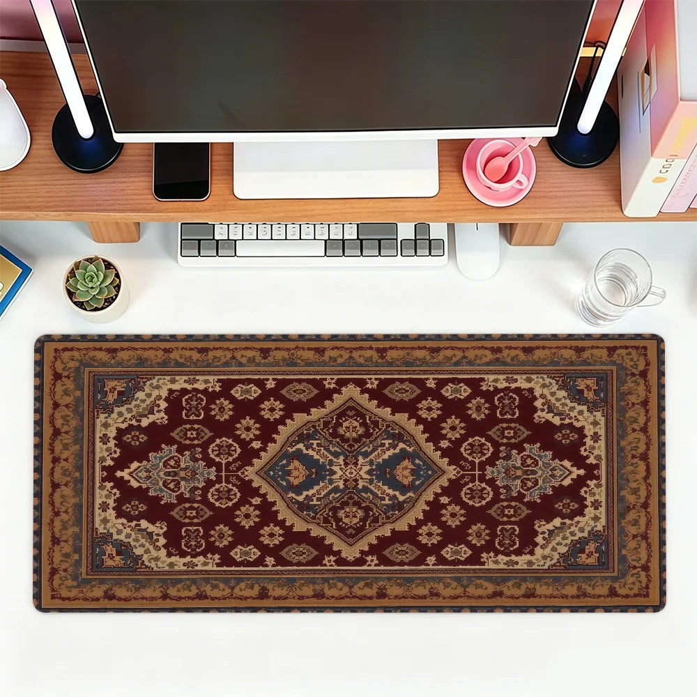 Persian carpet-pattern desk mat and mouse pad