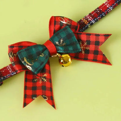 Cat Bow Tie Collar With Bell In Soft PP Cotton Adjustable For Festive Wear