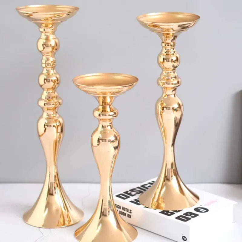 Gold Metal Candle Holder Lantern Centerpiece For Weddings At Home
