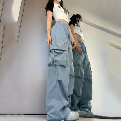 Baggy Cargo Pants with Elastic Waist and Ultra Spacious Large Pockets