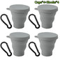 Folding Cup Sets Mini Retractable Cup Silicone Portable Teacup Outdoor Travel Coffee Telescopic Drinking Mug with Lid