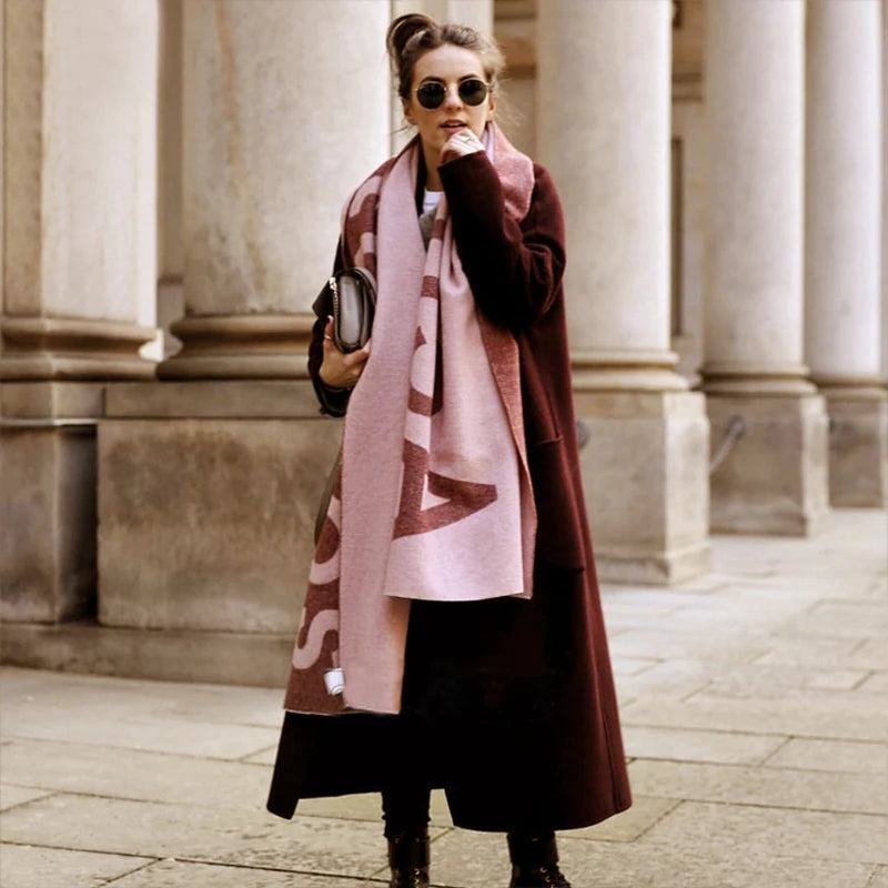 Warm Cashmere Scarf with Large Monogram for Everyday Ease and Style