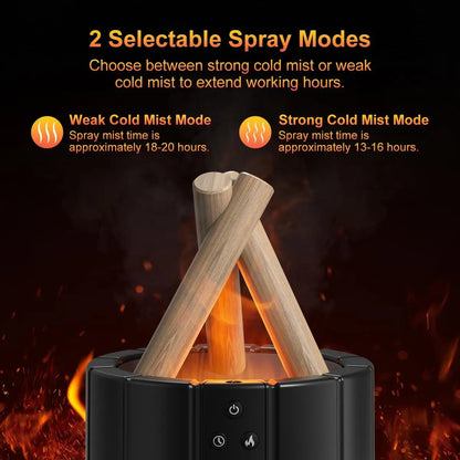 2025 New Simulated Flame Aroma Diffuser - Bonfire Air Humidifier Ultrasonic Cool Mist LED Essential Oil Lamp