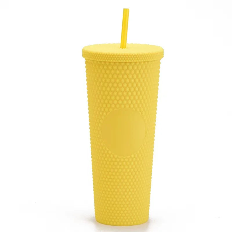 2026 Luxury Diamond Cold Cup Tumbler with Straw | Double Wall Iced Coffee Cup | Starbucks-Style Reusable Cup