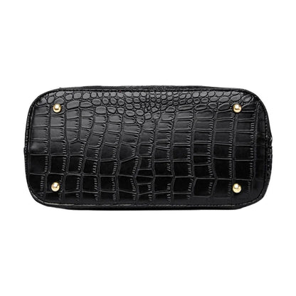 Crocodile-pattern handbag set with shoulder bags