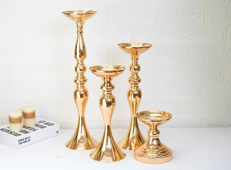 Gold Metal Candle Holder Lantern Centerpiece For Weddings At Home