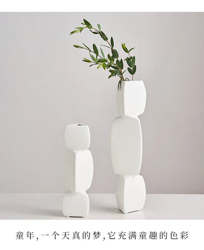 Modern Minimalist Black Vase - Nordic Style Home Decor Art Ornament for Living Room