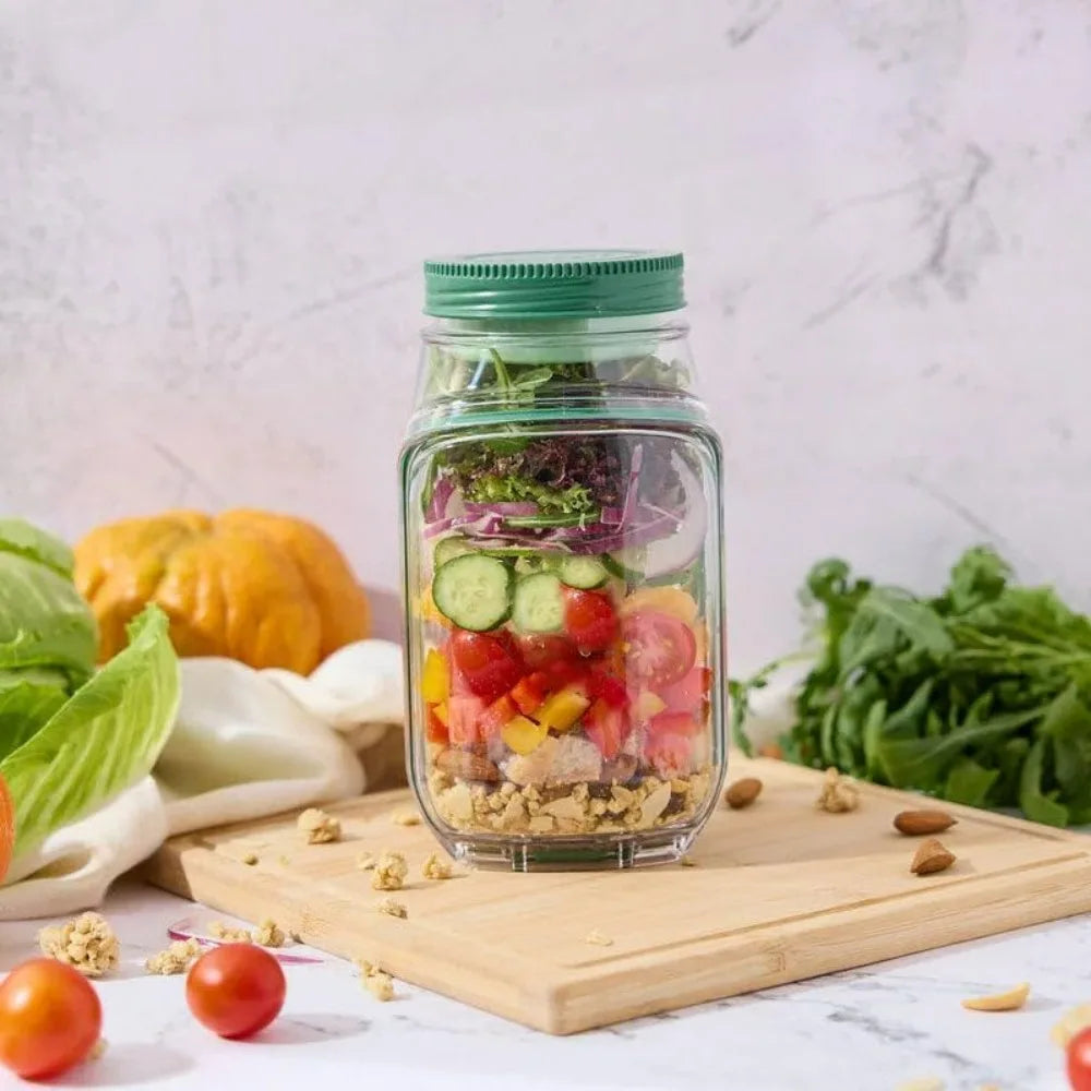 Fresh Vertical Salad Container with Side Openings for Mess Free Access