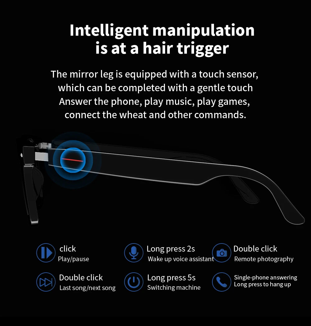 Smart Translate Glasses With Bluetooth Calling And Noise Canceling Music