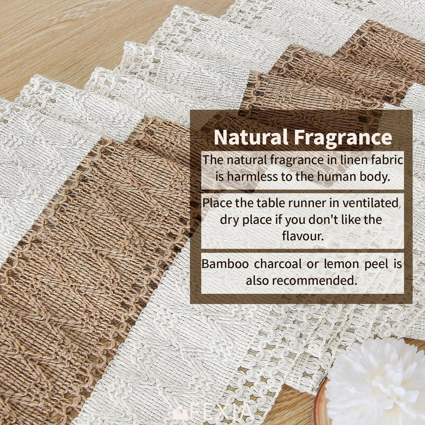 Rustic Burlap Table Runner with Crochet Lace Edge for Farmhouse Dining