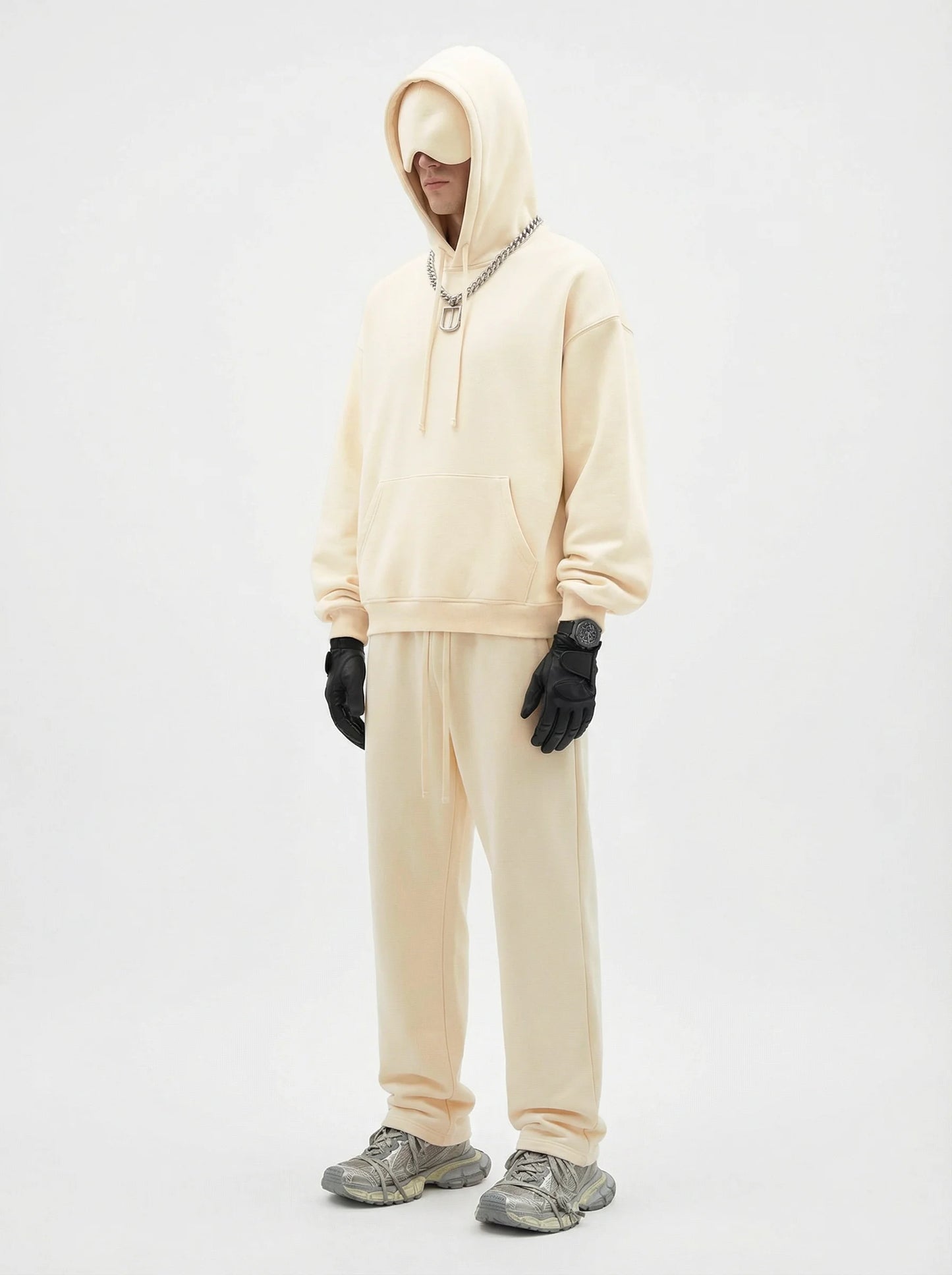 Unisex Cotton Blend Fleece Hoodie And Pants Set With Relaxed Fit And Soft Texture