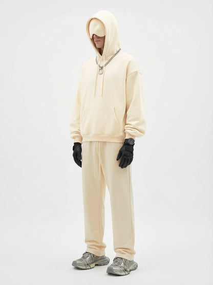 Unisex Cotton Blend Fleece Hoodie And Pants Set With Relaxed Fit And Soft Texture