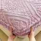 Floral Fitted Sheet with 3D Embroidery and Non Slip Deep Pockets