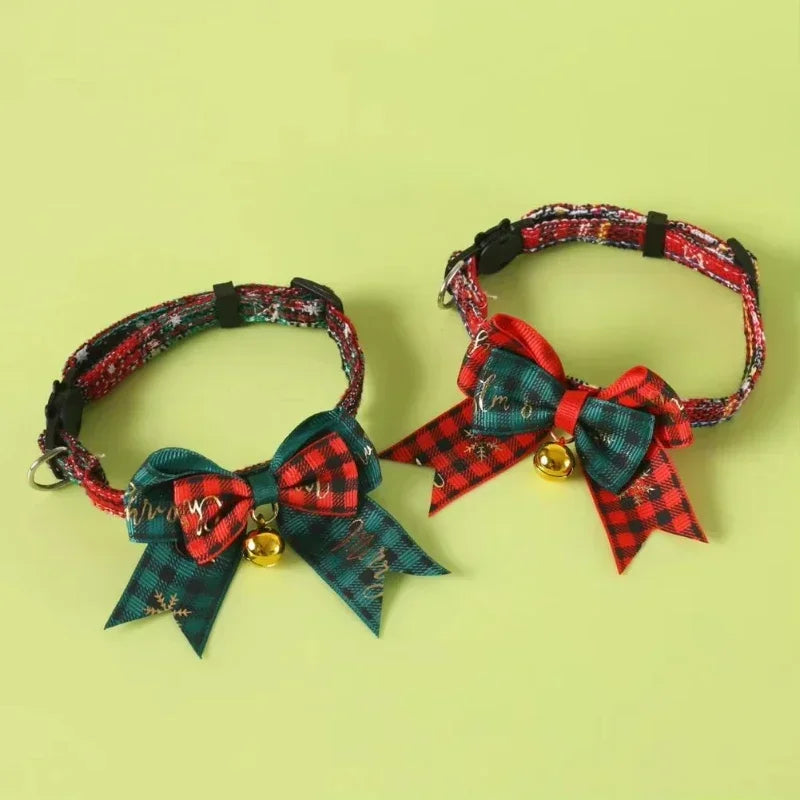 Cat Bow Tie Collar With Bell In Soft PP Cotton Adjustable For Festive Wear