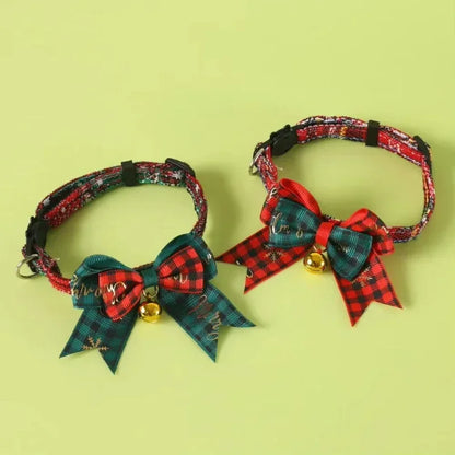 Cat Bow Tie Collar With Bell In Soft PP Cotton Adjustable For Festive Wear